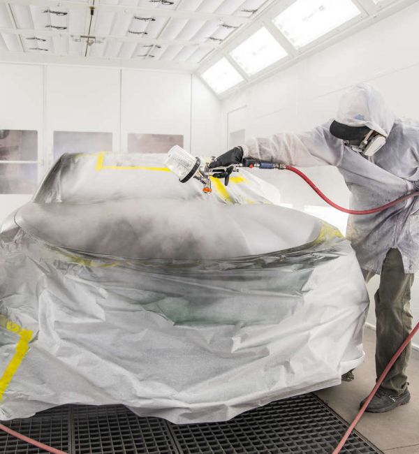 A paint booth in action.